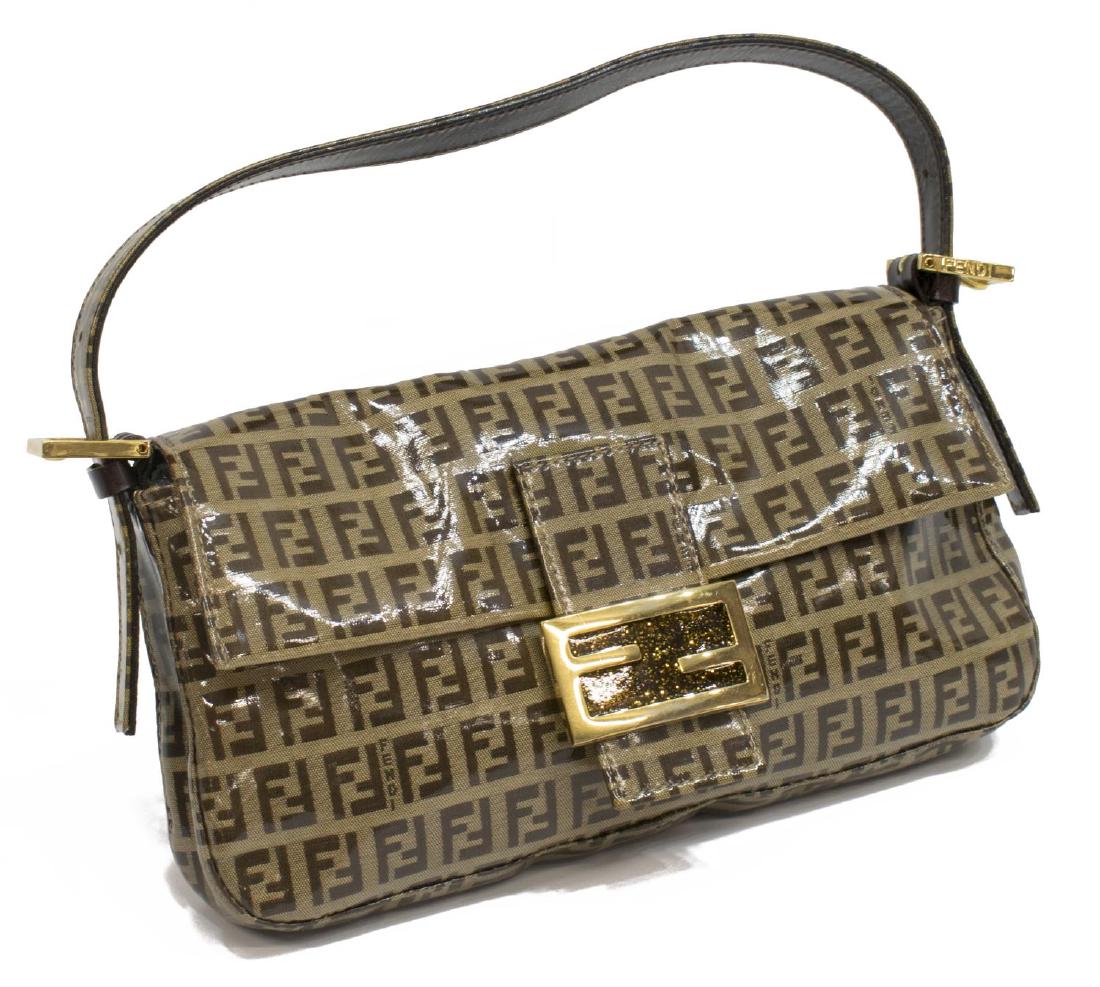 FENDI ZUCCA MONOGRAM PATENT CANVAS PURSE (1 of 5)