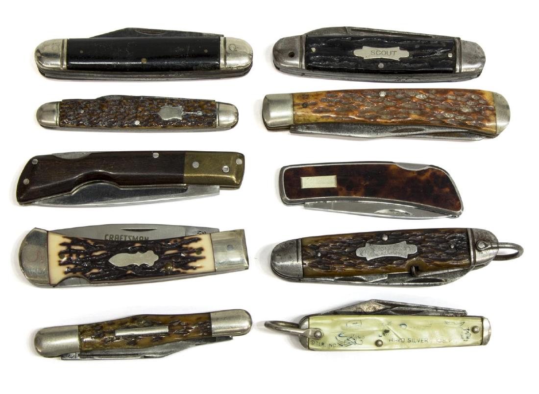 (10) POCKET KNIVES, ROBESON, VAN CAMP, NEVER DULL