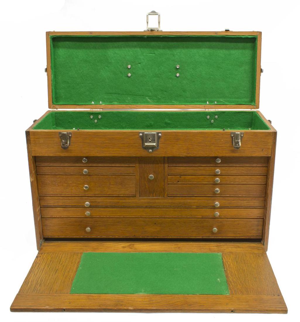 H. GERSTNER & SONS OAK MACHINIST TOOLBOX CHEST