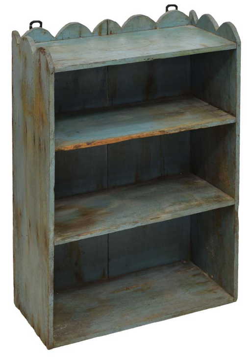 American Primitive Painted Wood Wall Shelf
