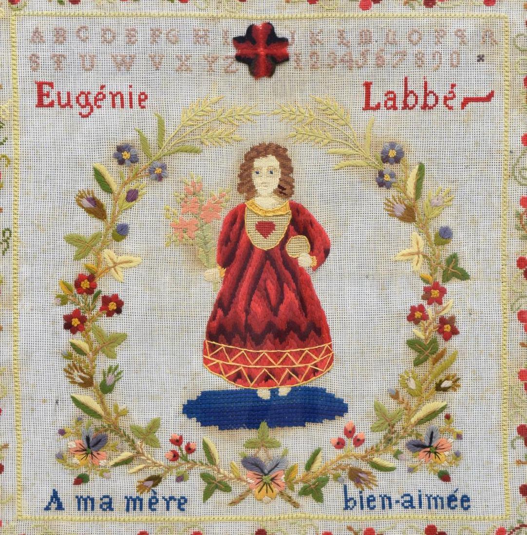 FRENCH SIGNED FIGURAL NEEDLEPOINT EMBROIDERY (1 of 3)