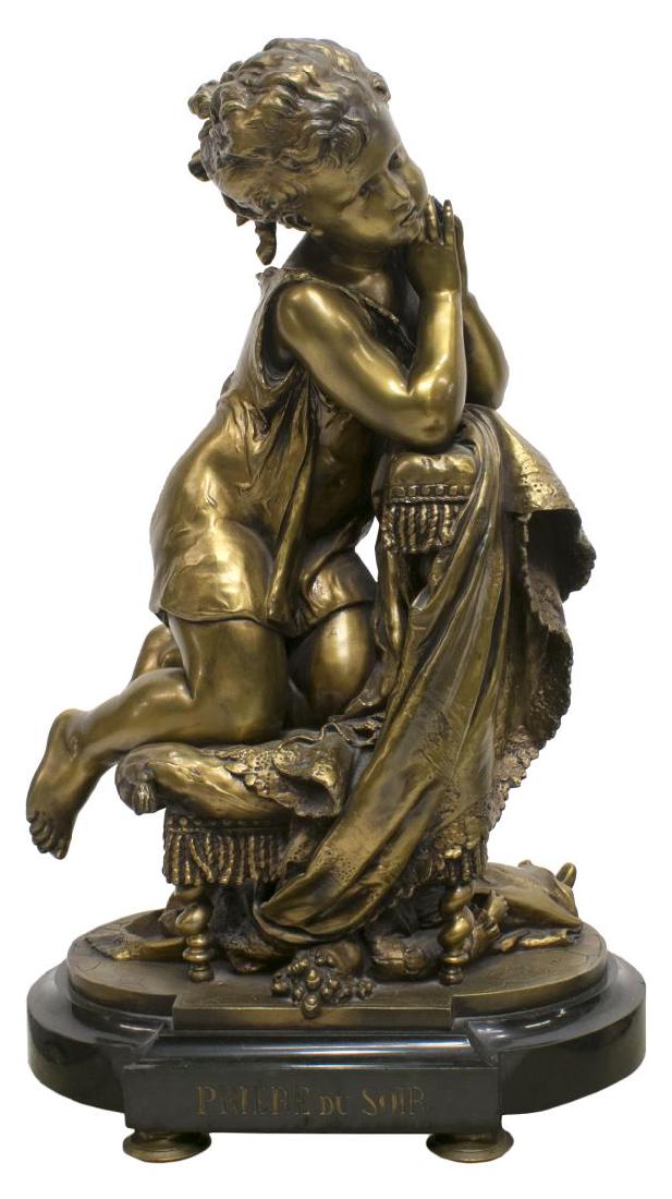 AFTER MOREAU GILT METAL STATUE, PRIERE DU SOIR (1 of 4)