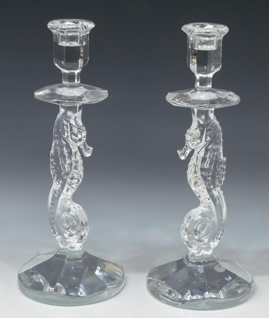 (2) WATERFORD JIM O'LEARY SEAHORSE CANDLESTICKS (1 of 4)