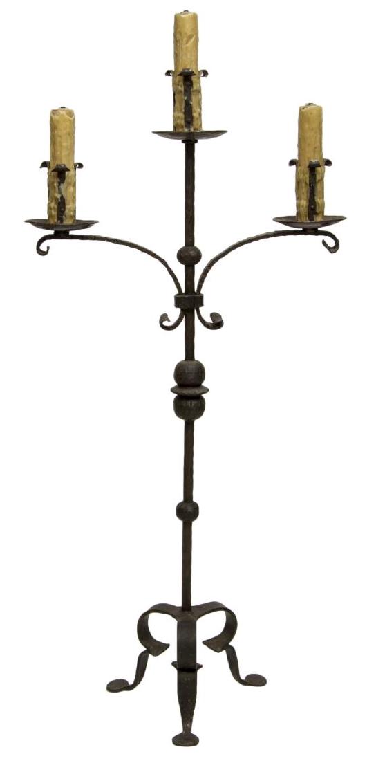 19TH C. SPAIN HAND FORGED IRON CHANDELIER (1 of 3)
