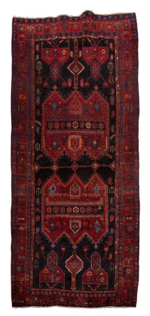 HAND-TIED PERSIAN SHERIVAN WOOL RUG, 10'1" x 4'6"w (1 of 2)