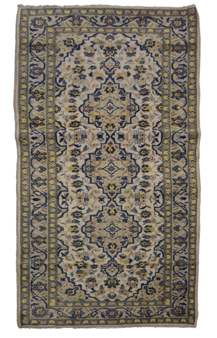 HAND-TIED PERSIAN KASHAN WOOL RUG, 7'9" x 3'4" (1 of 3)
