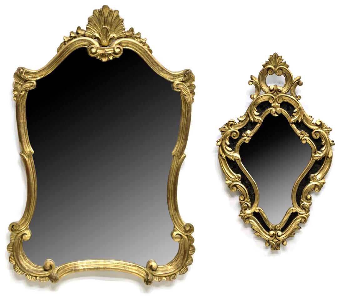 (2) FRENCH LOUIS XV STYLE GILTWOOD WALL MIRRORS (1 of 2)