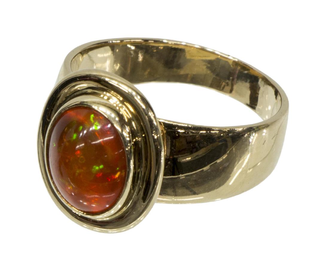 LADIES 14KT YELLOW GOLD & FIRE OPAL ESTATE RING (1 of 5)