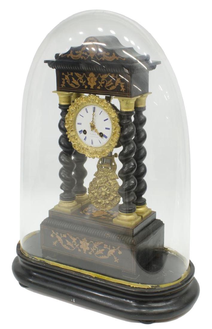 FRENCH NAPOLEON III PORTICO CLOCK WITH GLASS DOME (1 of 5)