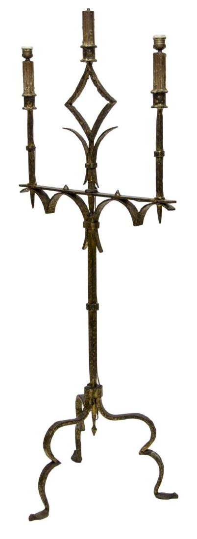 18TH / 19TH C. SPAIN HAND FORGED IRON FLOOR LAMP (1 of 3)
