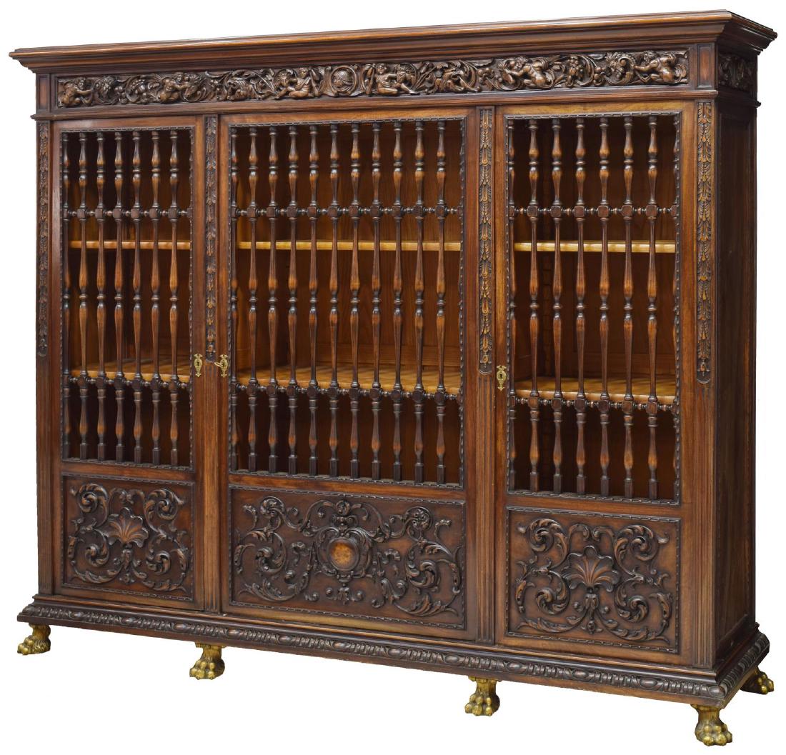 SPANISH GOTHIC REVIVAL HEAVILY CARVED OAK CABINET (1 of 2)