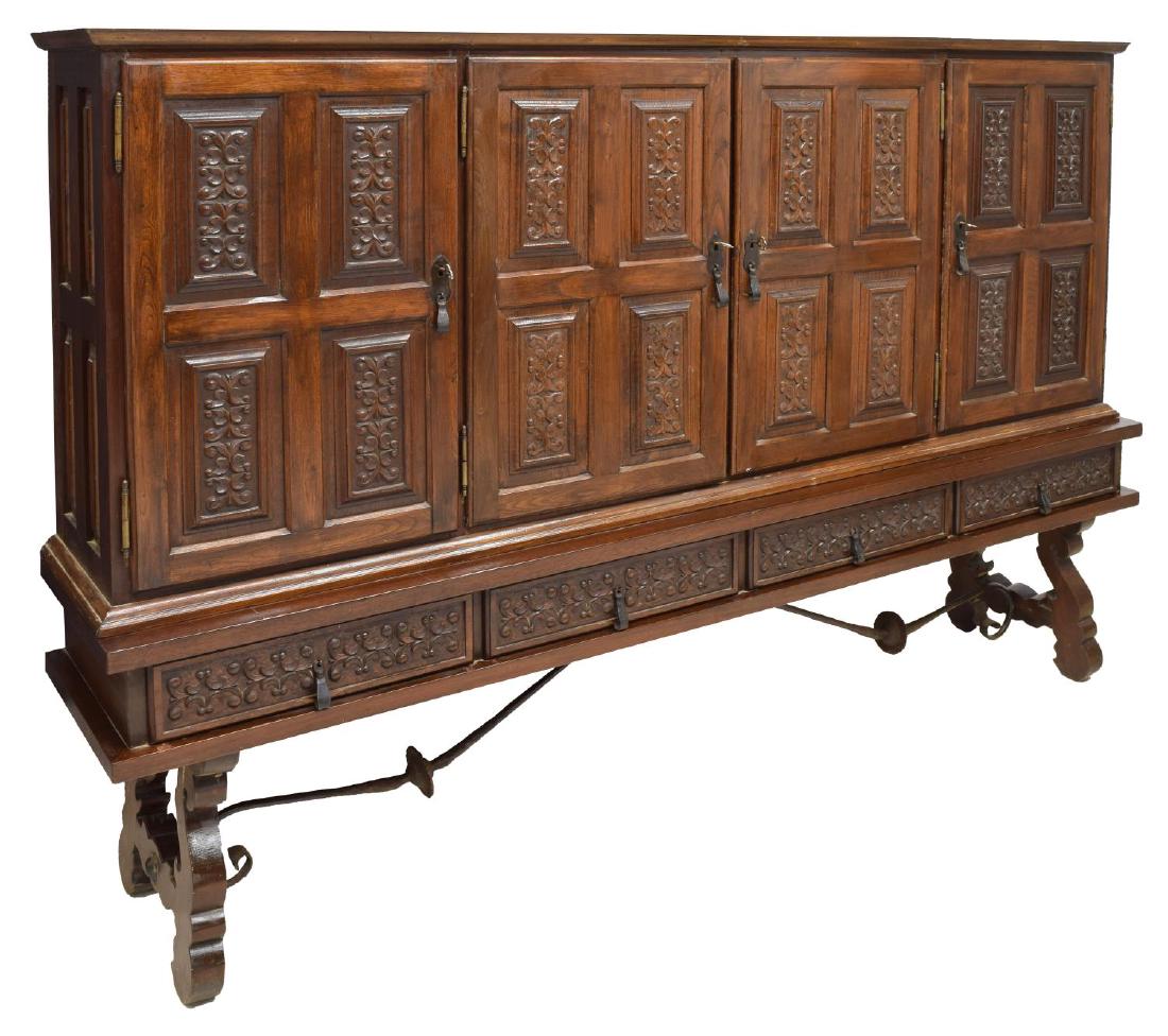 SPANISH BAROQUE-STYLE CARVED WALNUT SIDEBOARD (1 of 2)