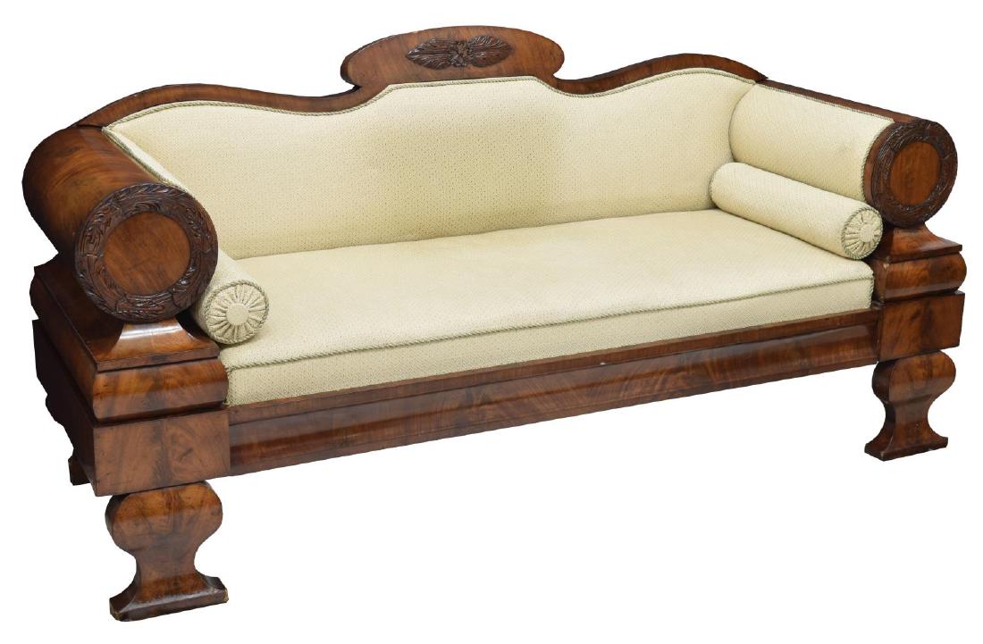 DANISH BIEDERMEIER STYLE UPHOLSTERED MAHOGANY SOFA (1 of 3)