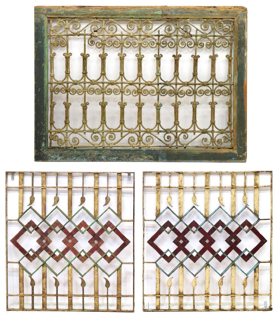 (3) ARCHITECTURAL PAINTED WOOD & IRON PANELS (1 of 3)