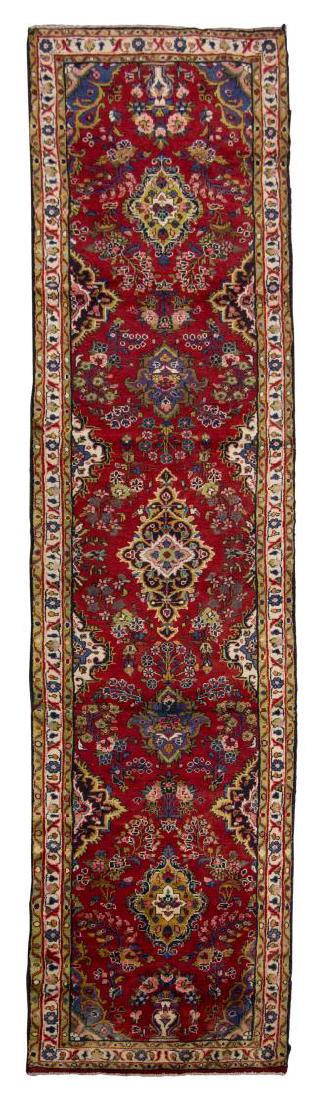 HAND-TIED PERSIAN SARUQ WOOL RUG, 12'6" x 2'10.5" (1 of 1)