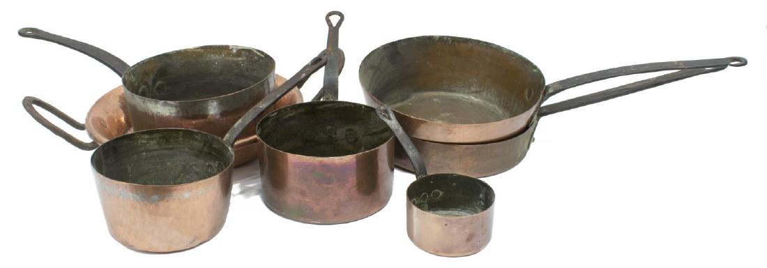 (8) FRENCH COPPER & IRON COOKWARE GROUP (1 of 4)