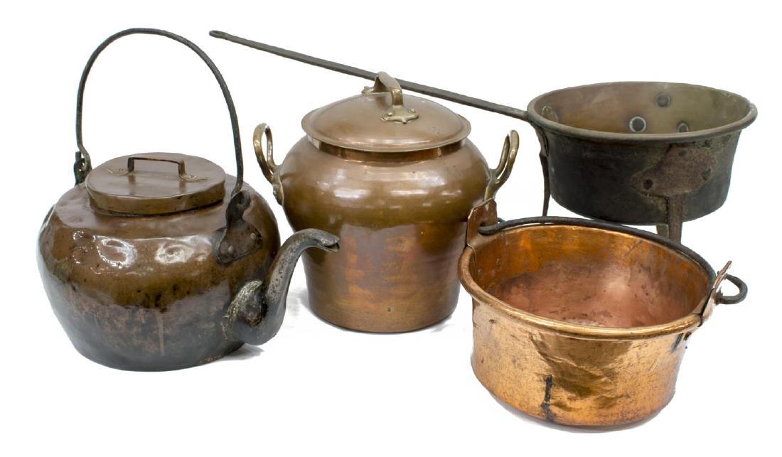 (4) COLLECTION ANTIQUE FRENCH COOKWARE, VESSELS (1 of 3)