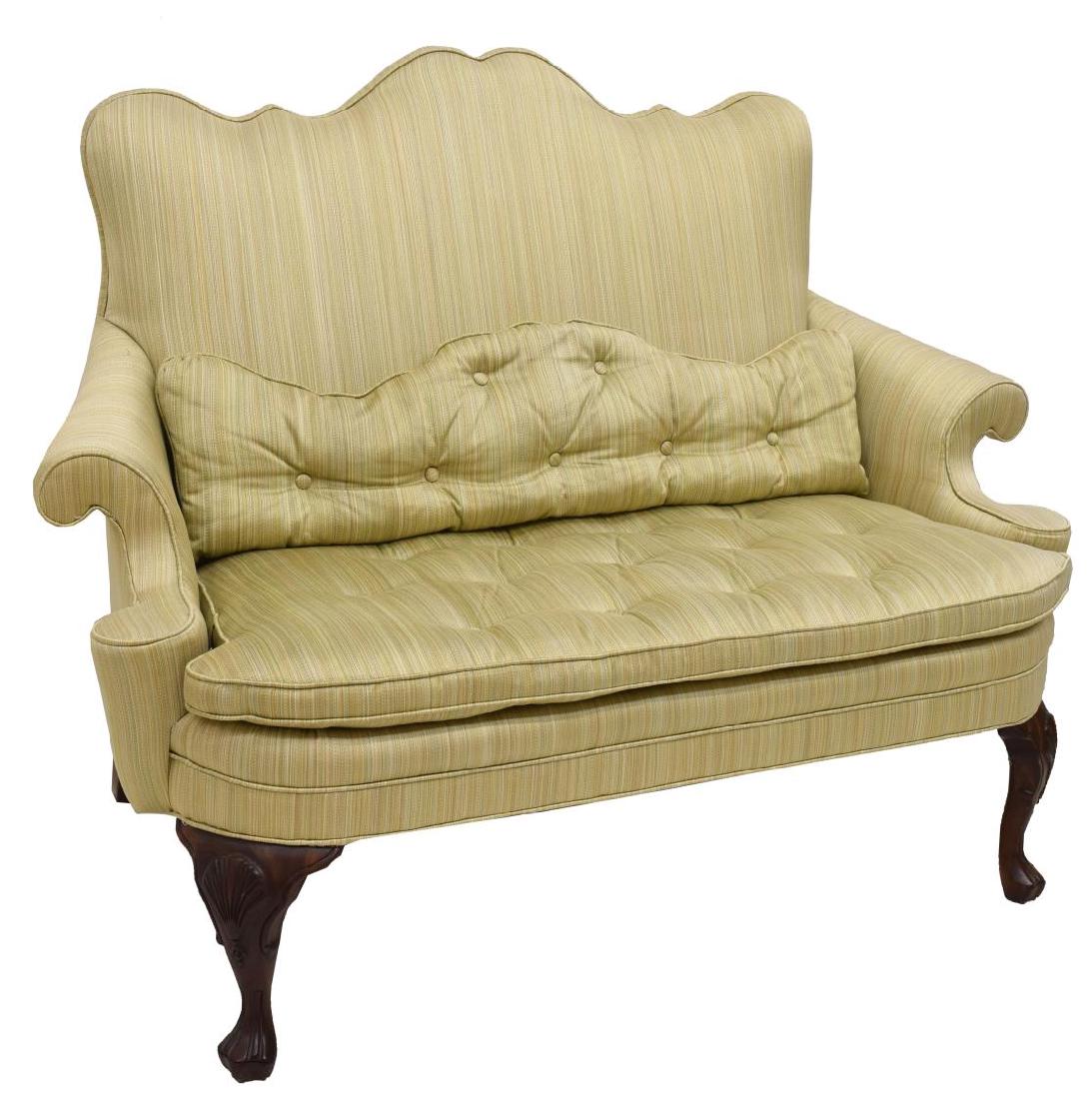 QUEEN ANNE STYLE UPHOLSTERED SETTEE, KNOB CREEK (1 of 3)