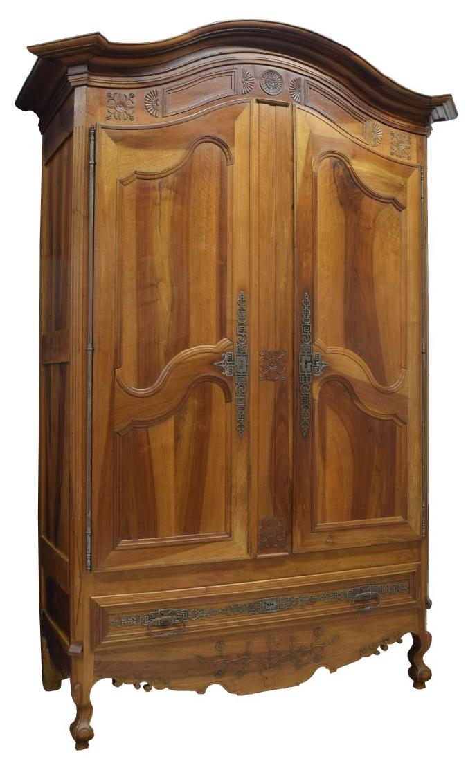 MONUMENTAL FRENCH LOUIS XV STYLE WALNUT ARMOIRE (1 of 3)