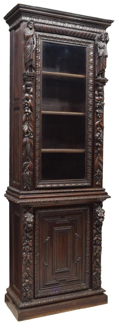 FRENCH FIGURAL CARVED RENAISSANCE REVIVAL VITRINE (1 of 3)