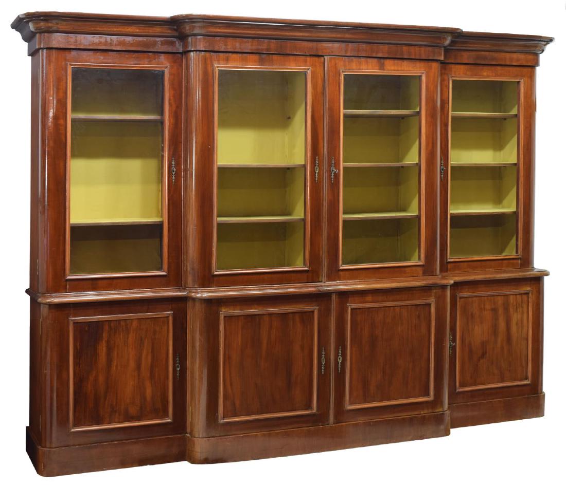 ITALIAN MAHOGANY GLASS FRONT BOOKCASE (1 of 2)