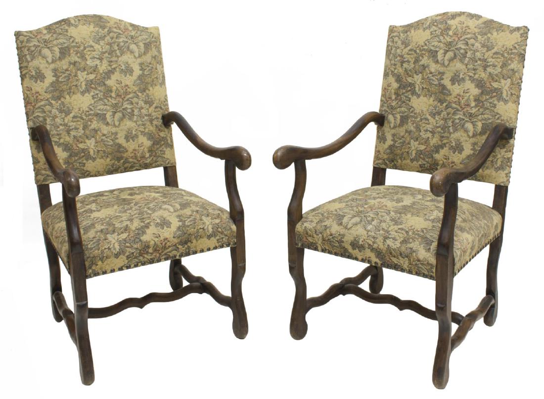 (2) FRENCH LOUIS XVIII STYLE TAPESTRY ARMCHAIRS (1 of 3)