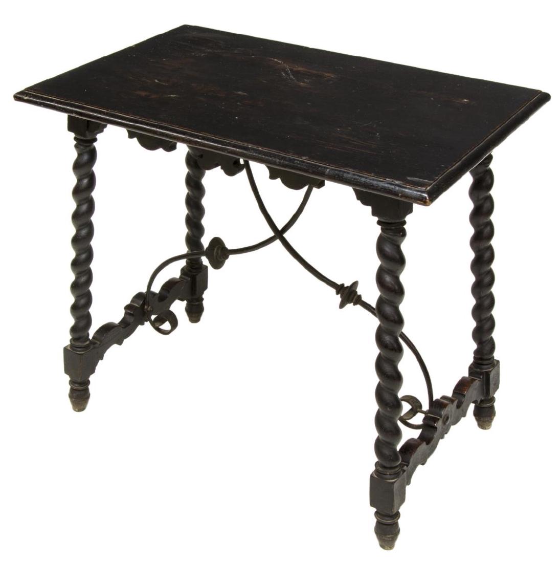 NORTHERN SPAIN BAROQUE STYLE EBONIZED SIDE TABLE (1 of 2)