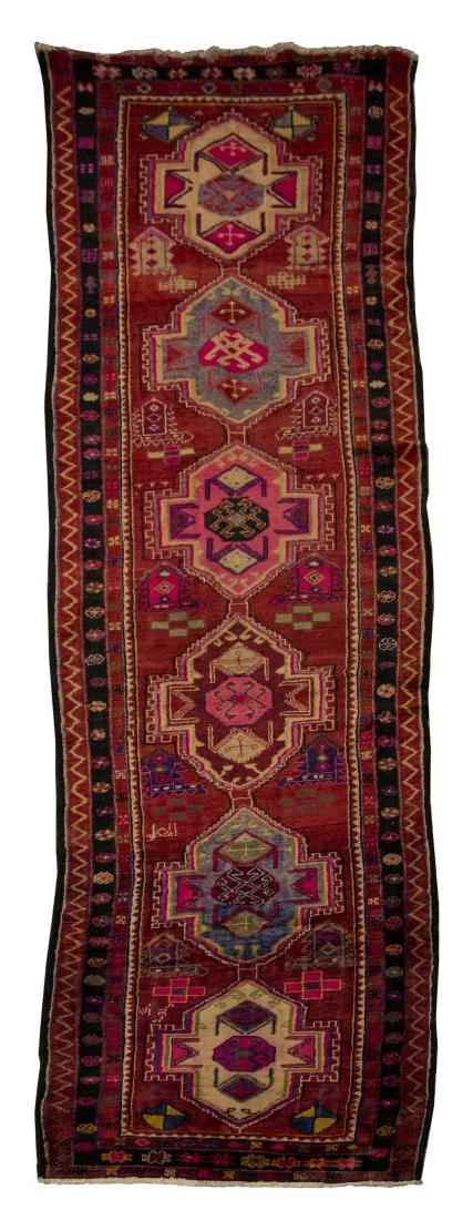 HAND-TIED PERSIAN KAZAK WOOL RUG, 16'3" x 4'0.5" (1 of 3)