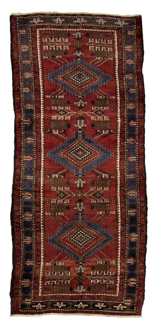 HAND-TIED PERSIAN KASHAN RUNNER RUG, 3'6" X 10'7" (1 of 3)