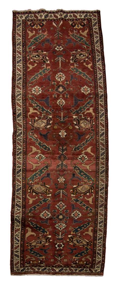 HAND-TIED PERSIAN TABRIZ WOOL RUG, 15'3" x 4'1" (1 of 3)