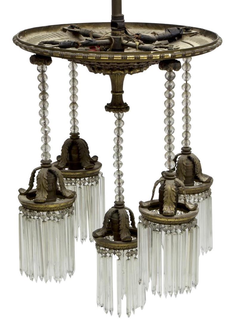 FRENCH STYLE FIVE-LIGHT PRISM CHANDELIER (1 of 3)