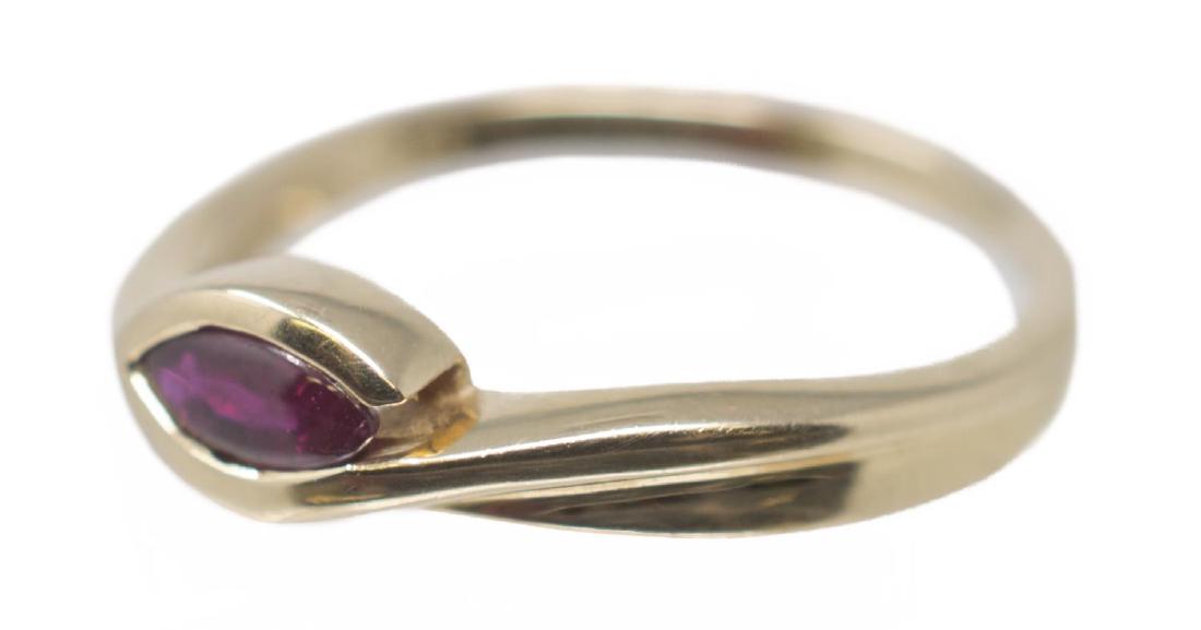 18KT YELLOW GOLD, RUBY & DIAMOND ESTATE RING (1 of 3)