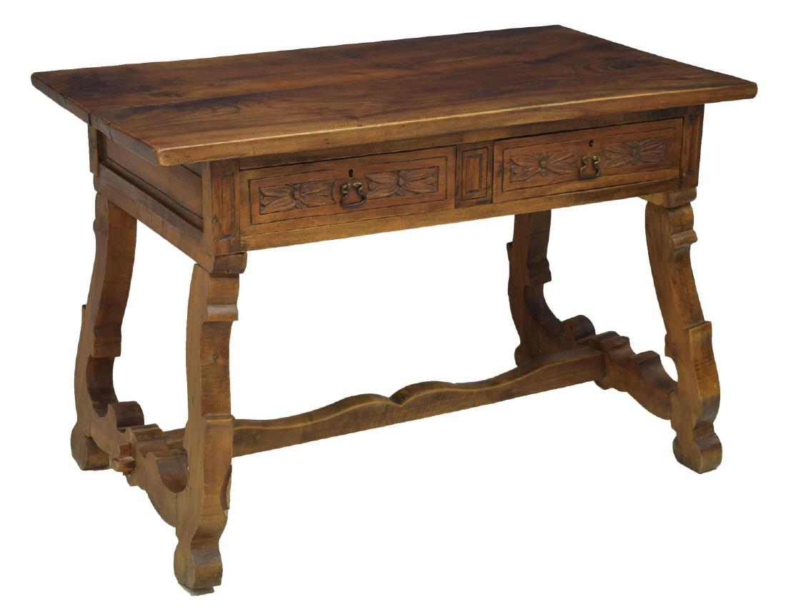 SPANISH BAROQUE STYLE CARVED WALNUT LIBRARY TABLE (1 of 3)