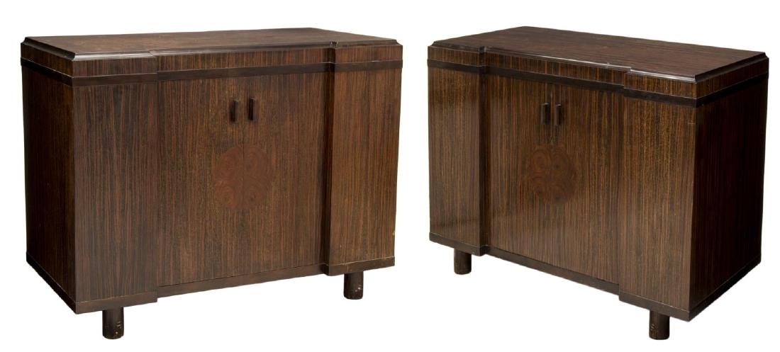 (PAIR) FRENCH ART DECO MACASSAR CABINETS, C. 1930 (1 of 5)