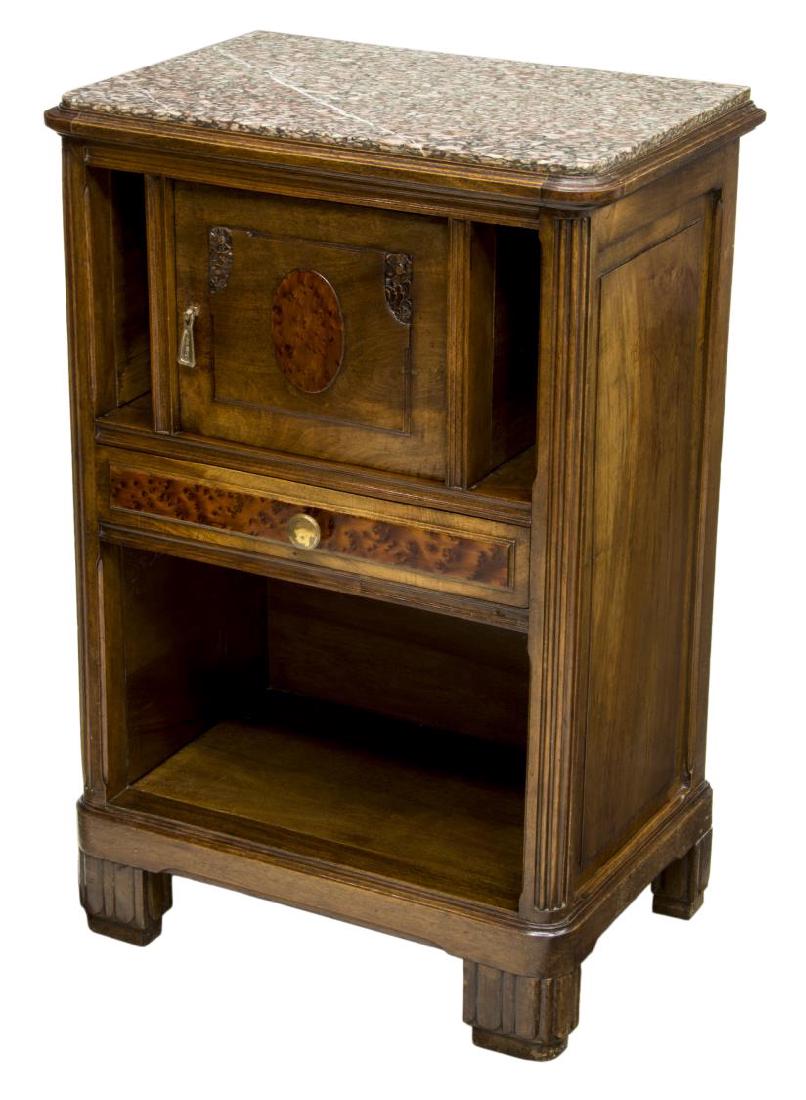 FRENCH LOUIS XVI MARBLE TOP BEDSIDE CABINET (1 of 3)