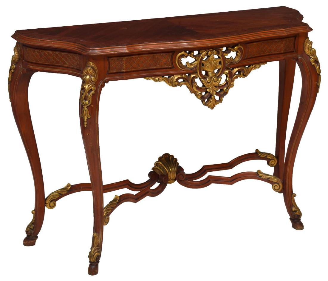 CONTINENTAL LOUIS XV STYLE GILT CONSOLE TABLE (1 of 3)