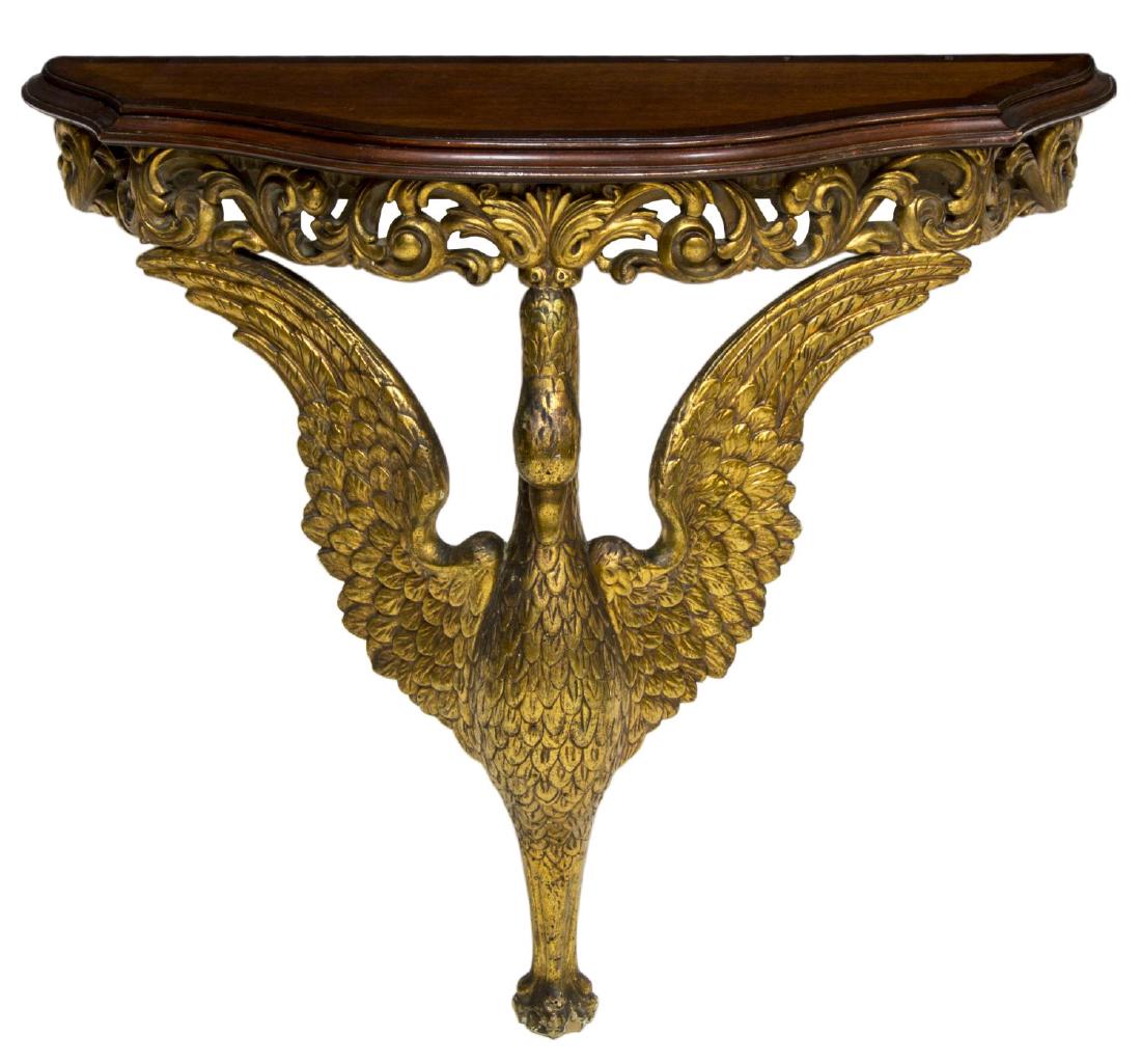 Continental Wall Mount Swan Console Table
