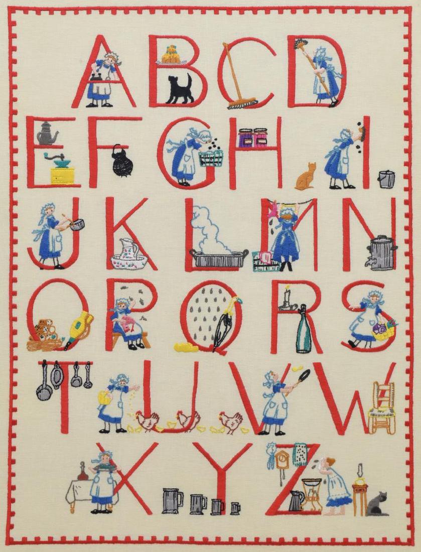 FRENCH FIGURAL ALPHABET NEEDLEPOINT EMBROIDERY (1 of 4)