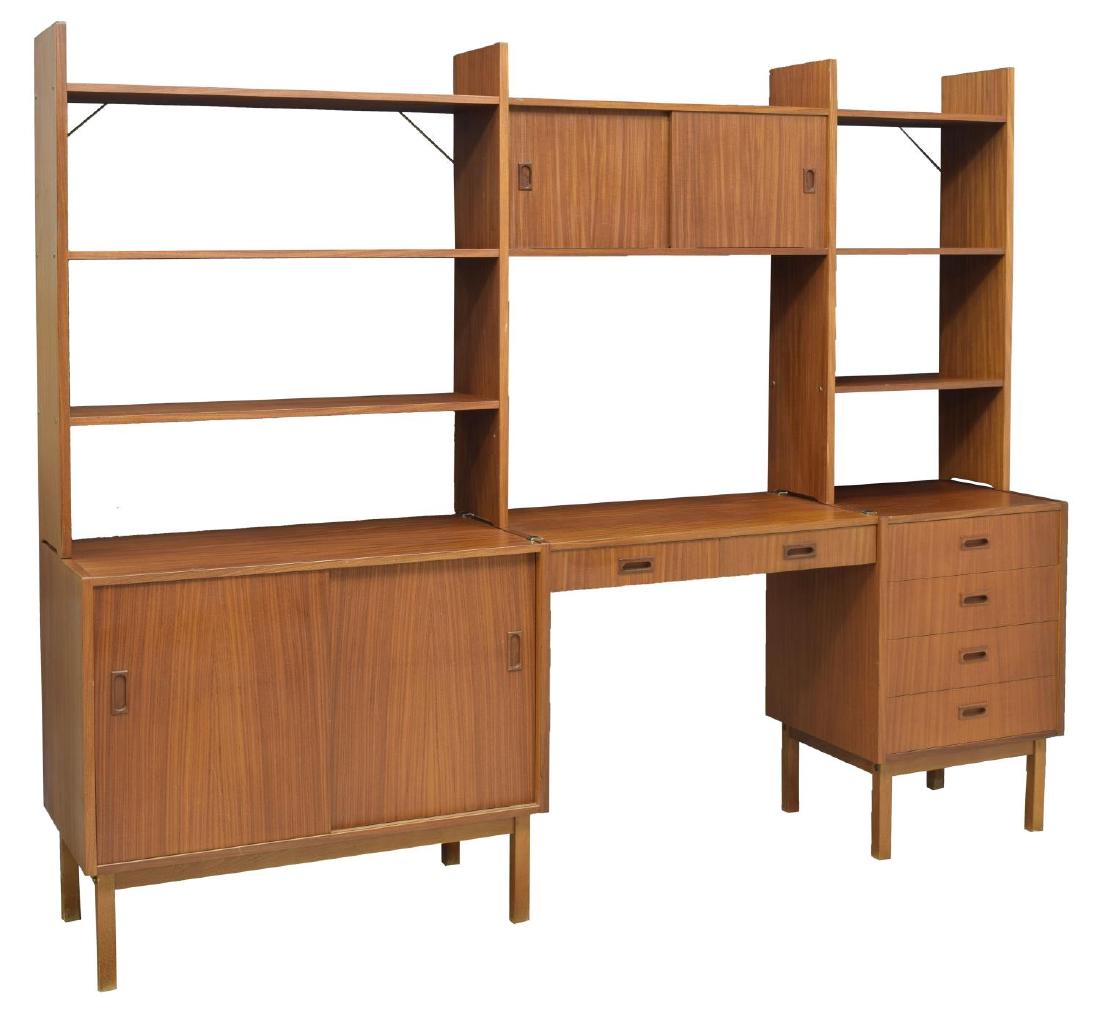 DANISH MID-CENTURY MODERN TEAK WALL UNIT/DESK (1 of 3)