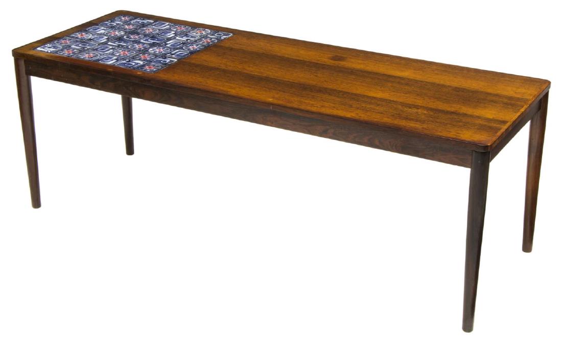 DANISH MID-CENTURY ROSEWOOD TILE TOP COFFEE TABLE (1 of 3)