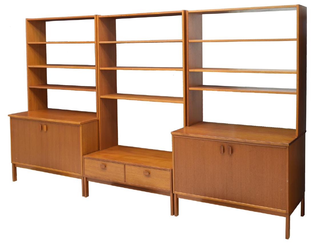 SWEDISH MID-CENTURY MODERN TEAKWOOD WALL UNIT (1 of 2)