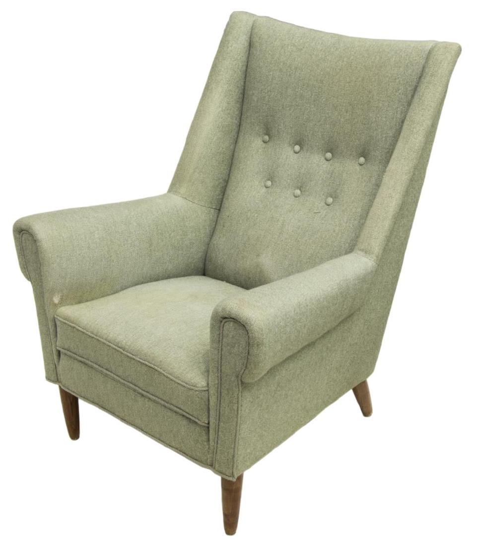 DANISH MID-CENTURY MODERN WINGBACK LOUNGE CHAIR (1 of 3)