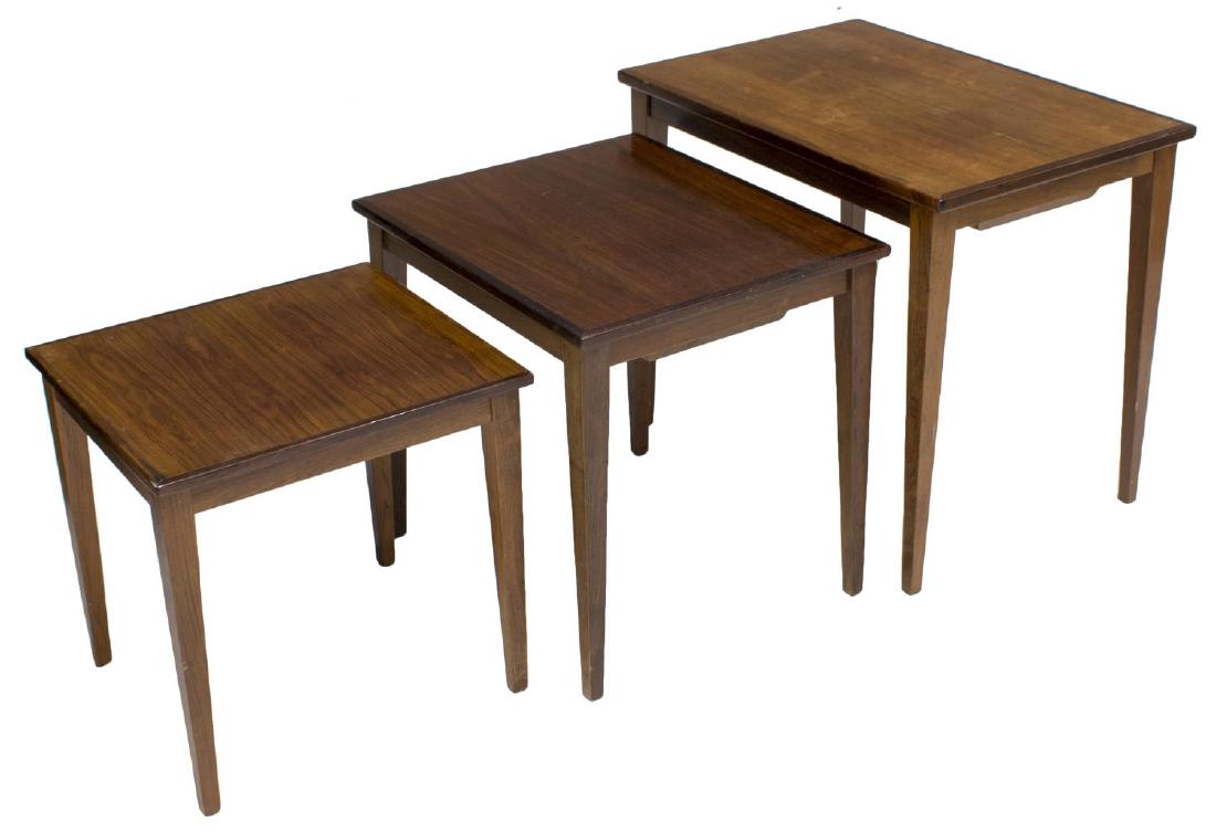 (3) DANISH MID-CENTURY MOD ROSEWOOD NESTING TABLES (1 of 2)
