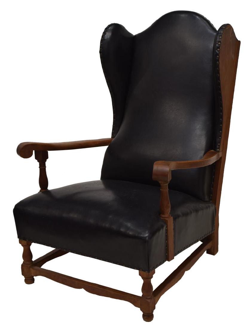DANISH BIEDERMEIER STYLE OAK WINGBACK ARMCHAIR (1 of 3)