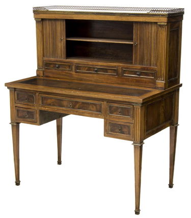 Federal Style Walnut Tambour Secretary Desk Feb 17 2018