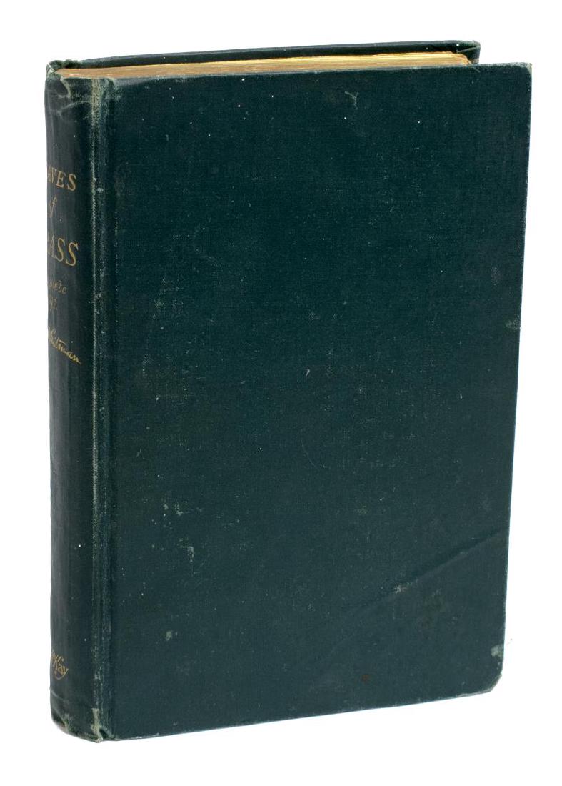 SCARCE WHITMAN, LEAVES OF GRASS, 1892 DEATHBED ED.: Book: "Leaves of Grass", Walt Whitman (1819- March 26,1892), David McKay publisher, Philadelphia, cover page dated1891-2 with facsimile of Whitman's signature, known as the Death Bed Edition as it was