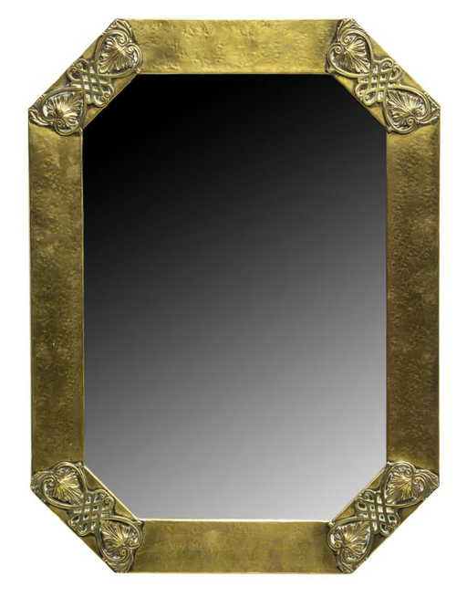 Gilt Hammered Brass Wall Mirror C 1940