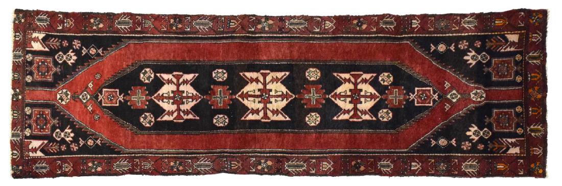 HAND TIED PERSIAN WOOL RUNNER RUG, 9'7" X 3'4" (1 of 2)