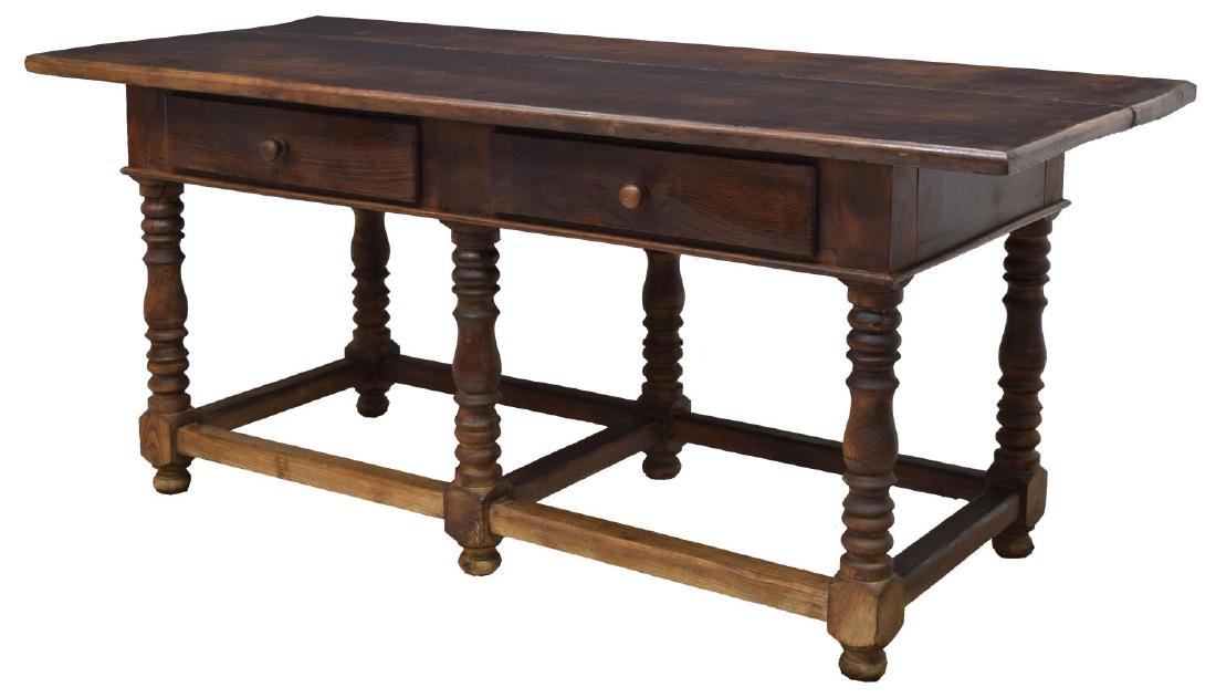 SPANISH BAROQUE STYLE OAK REFECTORY TABLE (1 of 4)