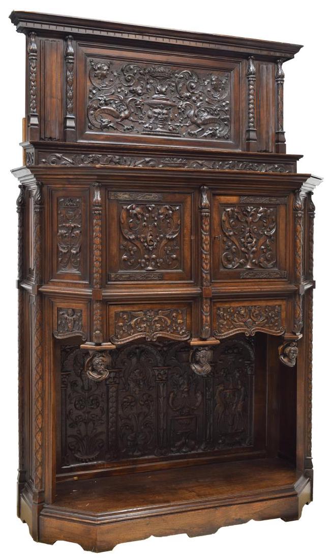 RENAISSANCE REVIVAL HEAVILY CARVED CABINET (1 of 3)